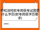 呼和浩特软考高级考试需要什么学历(软考高级学历要求)