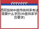 西双版纳中医传统师承考试需要什么学历(中医师承学历要求)