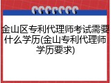金山区专利代理师考试需要什么学历(金山专利代理师学历要求)