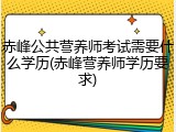 赤峰公共营养师考试需要什么学历(赤峰营养师学历要求)