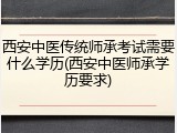 西安中医传统师承考试需要什么学历(西安中医师承学历要求)