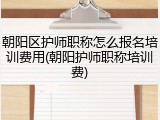 朝阳区护师职称怎么报名培训费用(朝阳护师职称培训费)