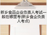 新乡食品企业负责人考试一般在哪里考(新乡食企负责人考点)