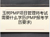 玉树PMP项目管理师考试需要什么学历(PMP报考学历要求)