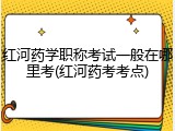 红河药学职称考试一般在哪里考(红河药考考点)
