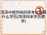 菏泽中医传统师承考试需要什么学历(菏泽师承学历要求)