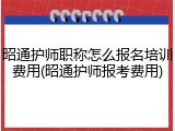 昭通护师职称怎么报名培训费用(昭通护师报考费用)