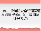 山东二级消防安全管理员证在哪里报考(山东二级消防证报考点)