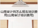 山南审计师怎么报名培训费用(山南审计培训费用)