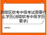 涪陵区软考中级考试需要什么学历(涪陵软考中级学历要求)