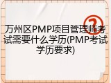 万州区PMP项目管理师考试需要什么学历(PMP考试学历要求)