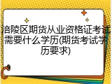 涪陵区期货从业资格证考试需要什么学历(期货考试学历要求)