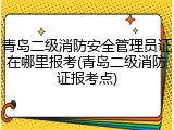 青岛二级消防安全管理员证在哪里报考(青岛二级消防证报考点)