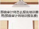 那曲审计师怎么报名培训费用(那曲审计师培训报名费)