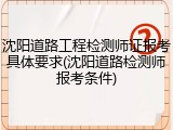 沈阳道路工程检测师证报考具体要求(沈阳道路检测师报考条件)