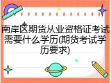 南岸区期货从业资格证考试需要什么学历(期货考试学历要求)