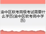 渝中区软考高级考试需要什么学历(渝中区软考高中学历)