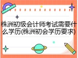株洲初级会计师考试需要什么学历(株洲初会学历要求)