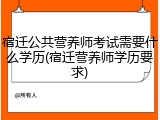 宿迁公共营养师考试需要什么学历(宿迁营养师学历要求)
