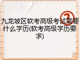 九龙坡区软考高级考试需要什么学历(软考高级学历要求)