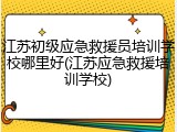江苏初级应急救援员培训学校哪里好(江苏应急救援培训学校)