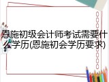 恩施初级会计师考试需要什么学历(恩施初会学历要求)