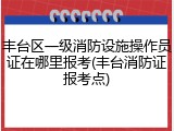 丰台区一级消防设施操作员证在哪里报考(丰台消防证报考点)