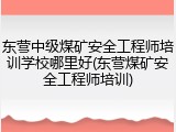 东营中级煤矿安全工程师培训学校哪里好(东营煤矿安全工程师培训)