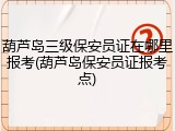葫芦岛三级保安员证在哪里报考(葫芦岛保安员证报考点)