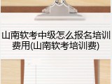 山南软考中级怎么报名培训费用(山南软考培训费)