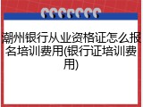 潮州银行从业资格证怎么报名培训费用(银行证培训费用)