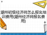 潮州初级经济师怎么报名培训费用(潮州经济师报名费用)