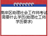 南岸区助理社会工作师考试需要什么学历(助理社工师学历要求)
