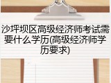 沙坪坝区高级经济师考试需要什么学历(高级经济师学历要求)