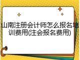 山南注册会计师怎么报名培训费用(注会报名费用)