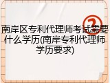 南岸区专利代理师考试需要什么学历(南岸专利代理师学历要求)