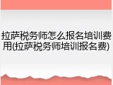 拉萨税务师怎么报名培训费用(拉萨税务师培训报名费)
