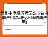 昌都中级经济师怎么报名培训费用(昌都经济师培训费用)