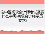 渝中区初级会计师考试需要什么学历(初级会计师学历要求)