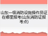 山东一级消防设施操作员证在哪里报考(山东消防证报考点)