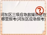 河东区三级应急救援员证在哪里报考(河东区应急报考)