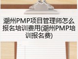 潮州PMP项目管理师怎么报名培训费用(潮州PMP培训报名费)