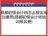 昌都初级会计师怎么报名培训费用(昌都初级会计师培训报名费)