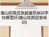 唐山初级应急救援员培训学校哪里好(唐山优质应急培训)
