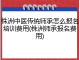 株洲中医传统师承怎么报名培训费用(株洲师承报名费用)