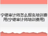 宁德审计师怎么报名培训费用(宁德审计师培训费用)