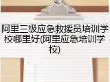 阿里三级应急救援员培训学校哪里好(阿里应急培训学校)