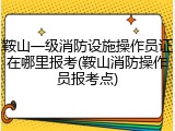 鞍山一级消防设施操作员证在哪里报考(鞍山消防操作员报考点)