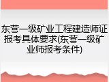 东营一级矿业工程建造师证报考具体要求(东营一级矿业师报考条件)