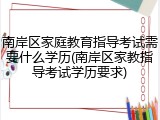 南岸区家庭教育指导考试需要什么学历(南岸区家教指导考试学历要求)